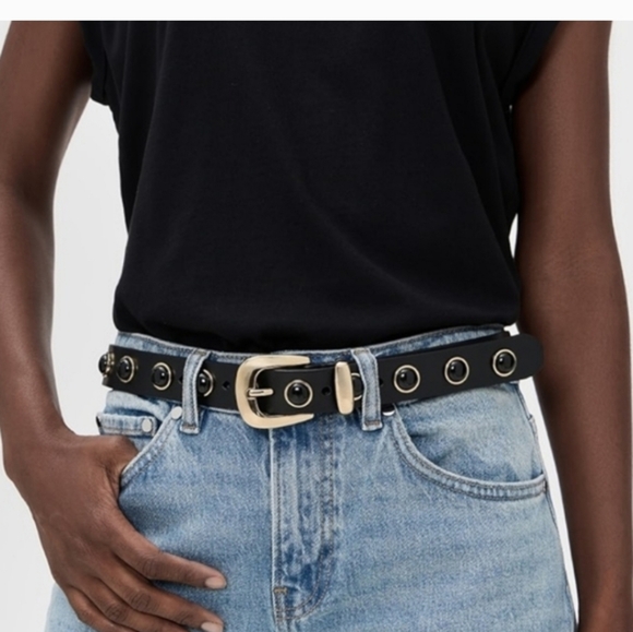 New! Madewell Cabochon Studded Leather Western Belt M Medium main image 4